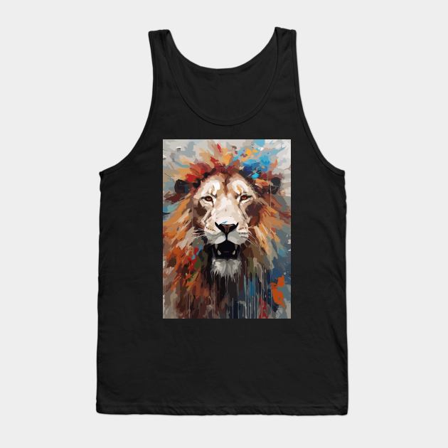 Face of a Lion Abstract Art Tank Top by Art-Jiyuu